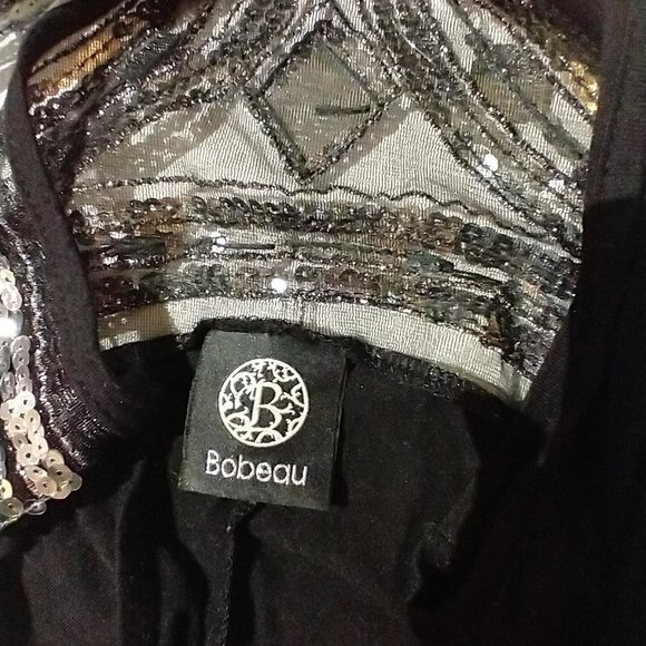 Black Dress with Jewelled Cut-Out Back Accent - Picture 4 of 4